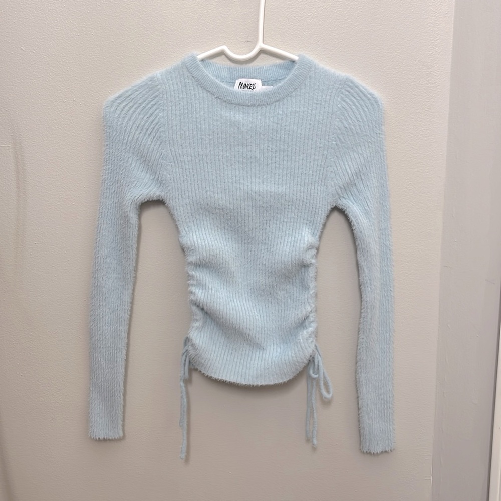 Princess Polly soft baby blue sweater